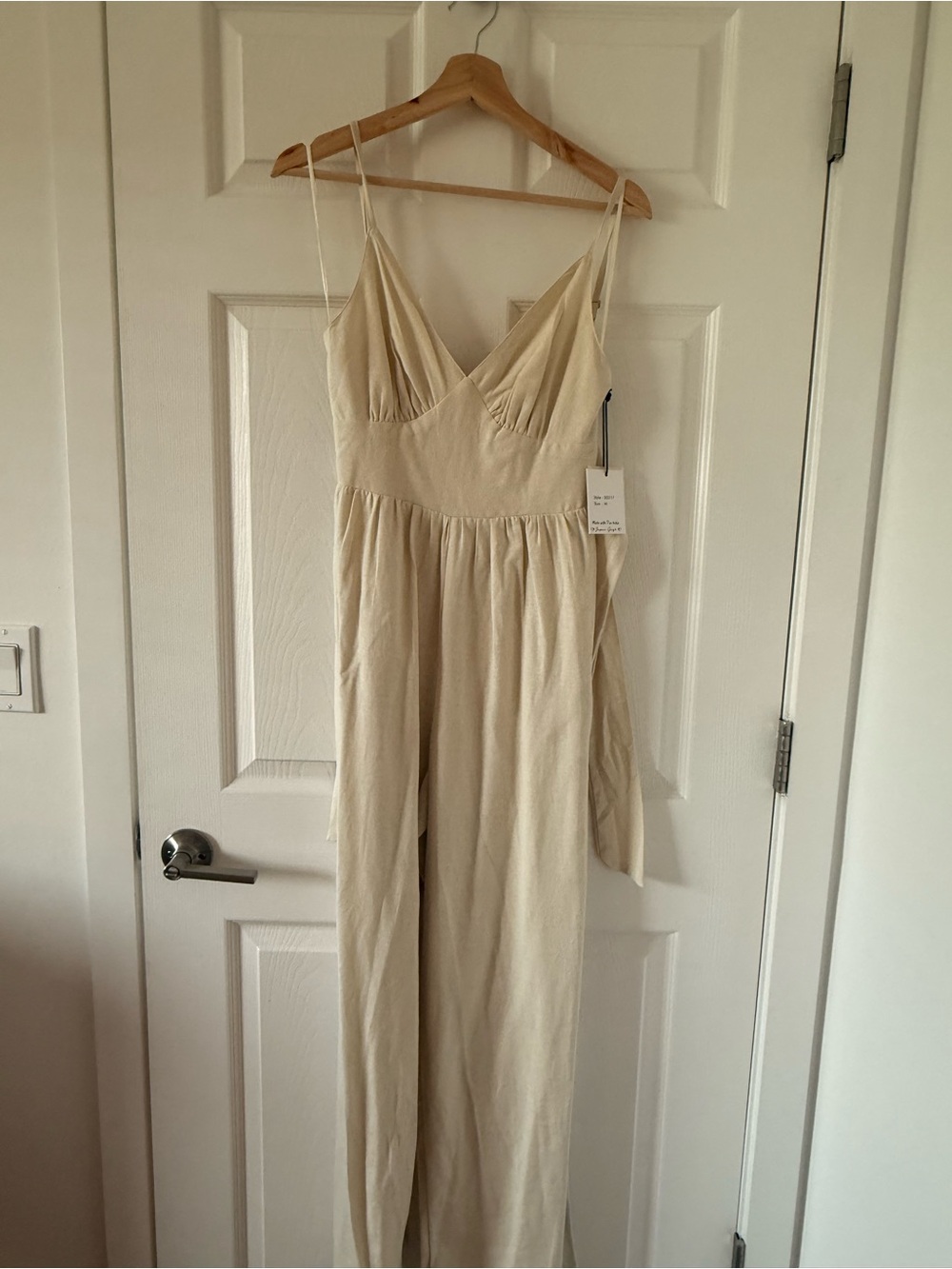Cream Strappy V-Neck Jumpsuit